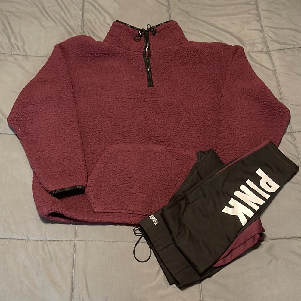 PINK! Victoria’s Secret Maroon Cozy Set
